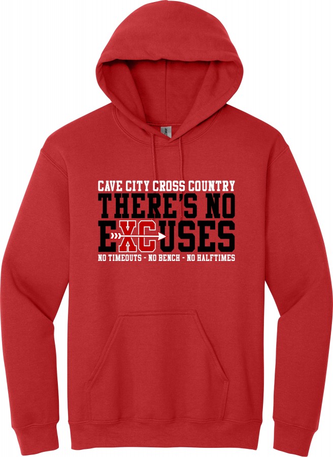 CAVE CITY "NO EXCUSES" XC ADULT HOODIE